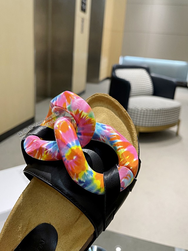 JW Anderson Chain Loafer穆勒透明樹脂扣穆勒鞋 女士半拖鞋 dx3461